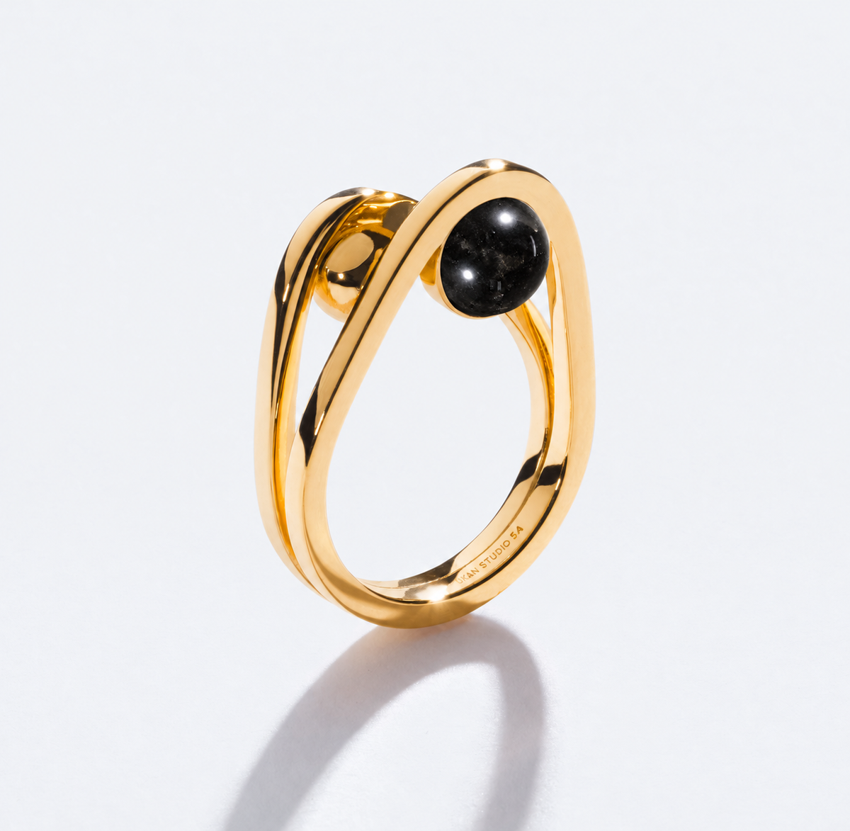 BAGUE NIJI 2 ANNEAUX SERTIE