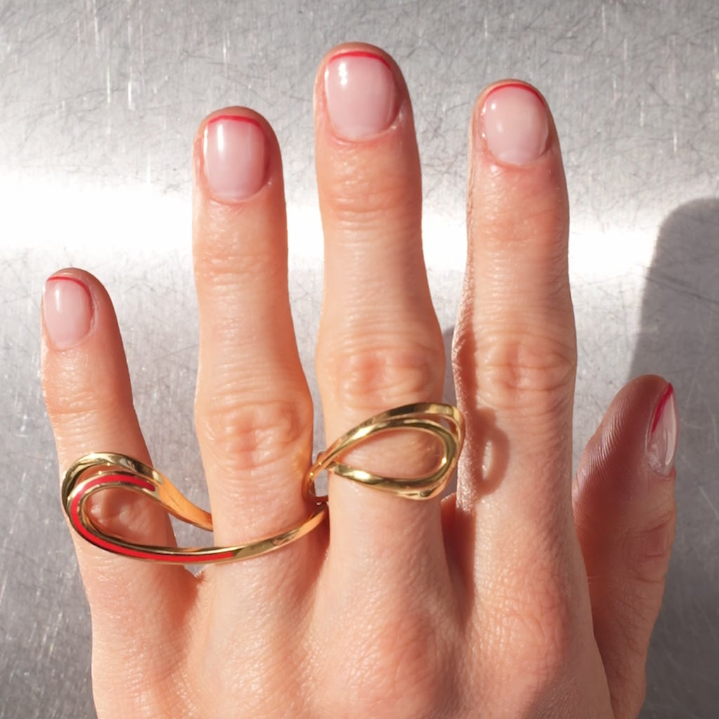 DOUBLE KIRA RING - RED LINE