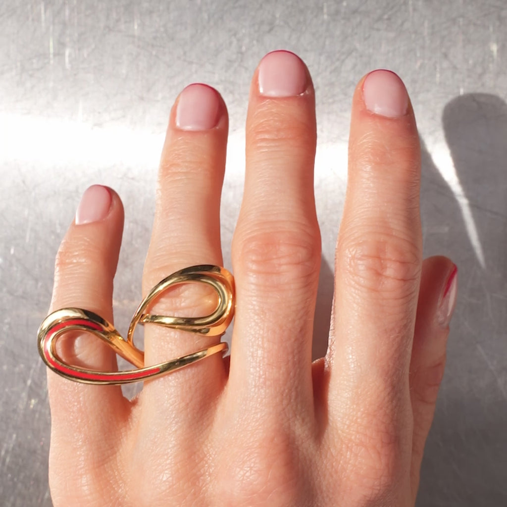 DOUBLE KIRA RING - RED LINE