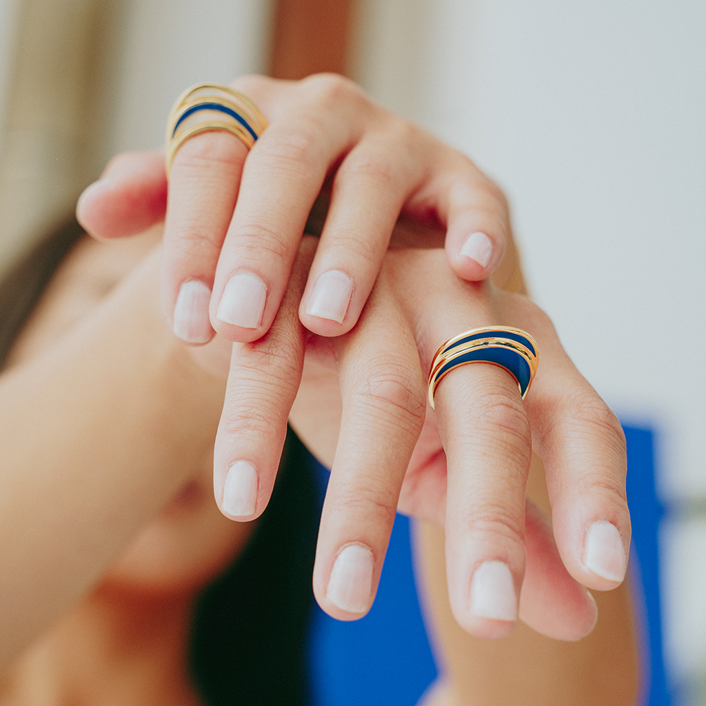 NAMI RING 3 RING / BLUE LACQUERED 