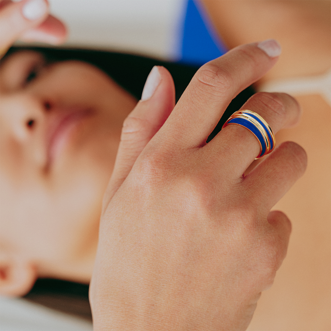 NAMI RING 3 RING / BLUE LACQUERED 